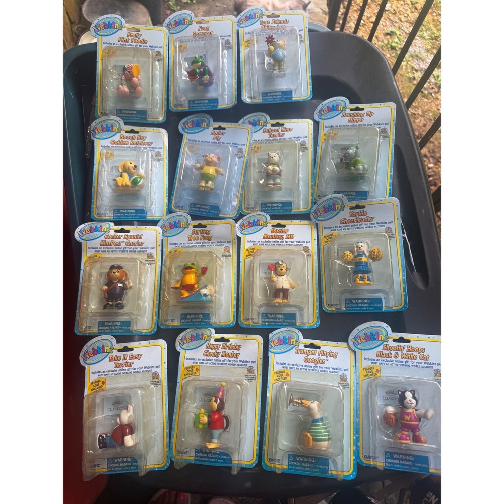 Lot of 15 Webkinz KinzPost Carrier Figures New Sealed with Codes Ganz Mixed Set